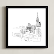 "San Francisco" - Art Print in Jet black by Neeta Sawhney - Framed