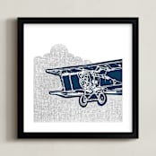 "Vintage plane" - Art Print in Original by Saksun - Framed