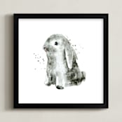 "Bunny1" - Art Print in Cottontail by Lulaloo - Framed