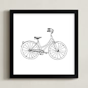 "bicycle" - Art Print in Black by Phrosné Barwood - Framed