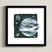 "Space Doodle" - Art Print in Galaxy by Megan Cash - Framed