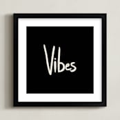 "Vibes" - Art Print in Rich Black by Erika Firm - Framed