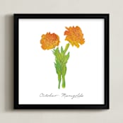 "October Marigold" - Art Print in Marigold by Liz Conley - Framed