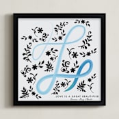 "Lovely Letter" - Art Print in Black by Sara Heilwagen - Framed