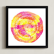 "Sun-Fire" - Art Print in sunny yellow by Kanika Mathur - Framed