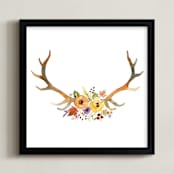 "The Antler #3" - Art Print in Rust by Kelsey McNatt - Framed