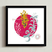 "Essential Garden: Passion" - Art Print in Mustard Shine by Eva Marion - Framed