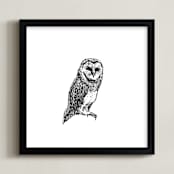 "Chouette" - Art Print in Black by IMG_101 - Framed