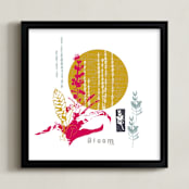 "Essential Garden: Bloom" - Art Print in Mustard Shine by Eva Marion - Framed