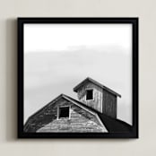"Salvage Slate Barn Series 3" - Art Print in Slate Gray by Sheila Corcoran - Framed
