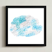 "Cloud" - Art Print in sky blue by Kanika Mathur - Framed