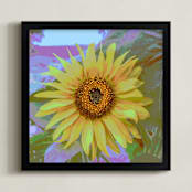 "Sunflower" - Art Print in sunflower yellow by Gail Schechter - Framed
