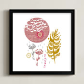 "Essential Garden: Treasure" - Art Print in Mustard Shine by Eva Marion - Framed