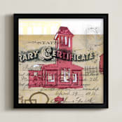 "Schoolhouse Rock No.4" - Art Print in Red by Kelly Maron Horvath - Framed