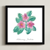 "February Violets" - Art Print in Violet by Liz Conley - Framed