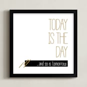 "procrastination" - Art Print in black&gold by Niki Digrigorio - Framed