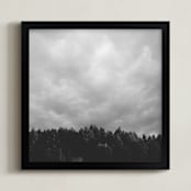 "Treeline" - Art Print in Storm Cloud Gray by Five Sparrows - Framed