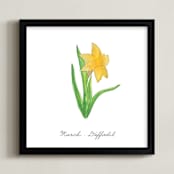 "March Daffodil" - Art Print in Daffodil by Liz Conley - Framed