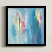 "Unrequited Color" - Art Print in Summer Sky Blue by Laura Viapiano - Framed