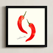 "Caliente" - Art Print in Cream by Red Impressionz - Framed