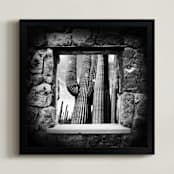 "The Lookout (Square)" - Art Print in Rock Black by Stuart Heir - Framed
