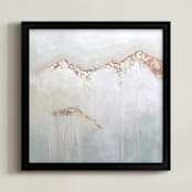 "Golden Winter" - Art Print in white and gold by Kat Roberts - Framed