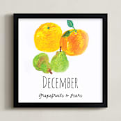 "December fruits" - Art Print in pear green by Kanika Mathur - Framed