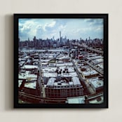 "59th Street Bridge" - Art Print in City Grey by AJD - Framed