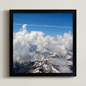 "Clouds and Snow 1" - Art Print in cloudy white grey by Jeff Vilkin - Framed
