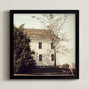 "House by the Water" - Art Print in Nautical White by Gray Star Design - Framed