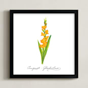 "August Gladiolus" - Art Print in Mango by Liz Conley - Framed