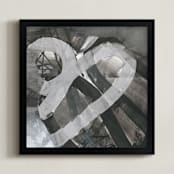 "White and Black Vapor Two  Series 1" - Art Print in White and Black by Angela Simeone - Framed