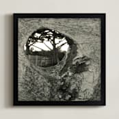 "Knot in the Fence" - Art Print in Black and White by Mechelle Gilford - Framed