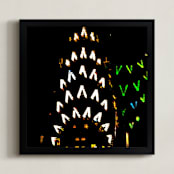 "an ICON" - Art Print in neon blacklight by Gail Schechter - Framed