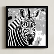 "mr ZEBRA" - Art Print in zebra black by Gail Schechter - Framed