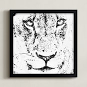 "mr LION" - Art Print in black and white by Gail Schechter - Framed