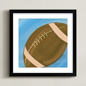 "Football-Sport" - Art Print in blue dailies by Rebecca Marchese - Framed