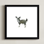 "Fuzzy Goat" - Art Print in Goat Fur by Mande Calhoun - Framed