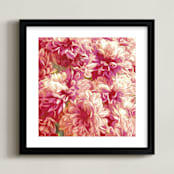 "Bouquet Display" - Art Print in Sharp Paprika and Cheddar by Mariecor Agravante - Framed