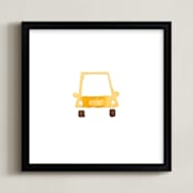 "Yellow Car Art" - Art Print in race car  yellow by Jan Dolby - Framed