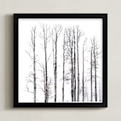 "Saying Good-bye To Winter" - Art Print in Winter Gray by Leslie Le Coq - Framed