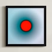 "Sun in the dust. Variations 7" - Art Print in Red Dot over White and Blue by Arash Fattahi Acosta - Framed