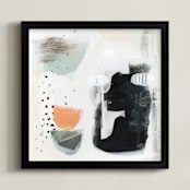 "Ohm" - Art Print in Peach by Lindsay Megahed - Framed