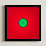"Sun in the dust. Variations 20" - Art Print in Intense Red Green Dot by Arash Fattahi Acosta - Framed