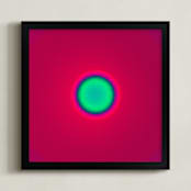 "Sun in the dust. Variations 22" - Art Print in Strawberry Red Green Dot by Arash Fattahi Acosta - Framed