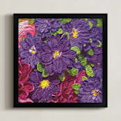 "Perfect Potpourri Bouquet" - Art Print in Perfect Purple by Mariecor Agravante - Framed