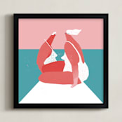 "Bask" - Art Print in Teal by Katie Spak - Framed