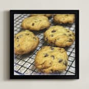 "Chocolate Chip Cookies Right Out Of Oven" - Art Print in Yellowish Brown by Andy Mars - Framed
