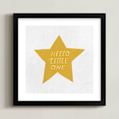 "Hello Little One" - Art Print in Mustard by Little Miss Missy - Framed