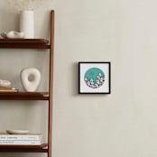 "Patterned Cactus" - Art Print in Sea Glass Blue by Maria Hilas-Louie - In a Room